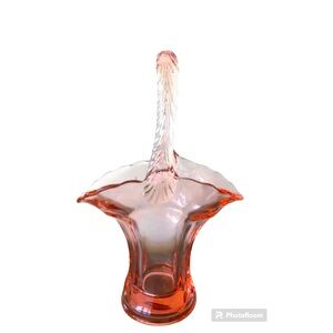 Vintage Westmoreland Depression Glass Basket Fancy Handle 9.5" high EUC
